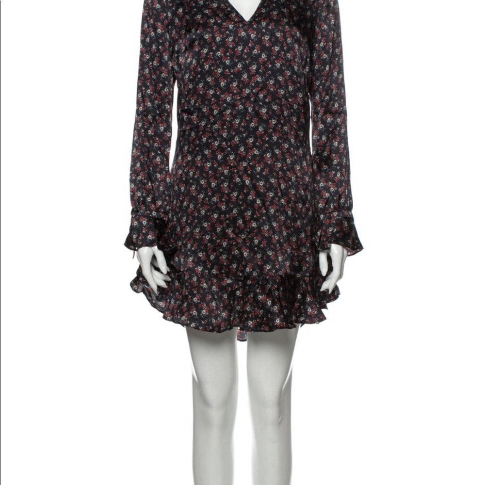 Intermix Black flowered mini dress